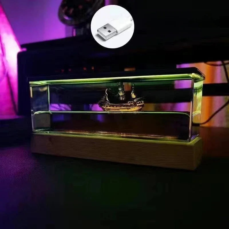 One Piece Going Merry Floating, Thousand Sunny Ship in Fluid Liquid Desk Decor