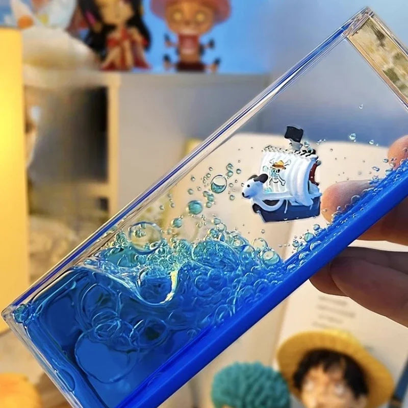 One Piece Going Merry Floating, Thousand Sunny Ship in Fluid Liquid Desk Decor